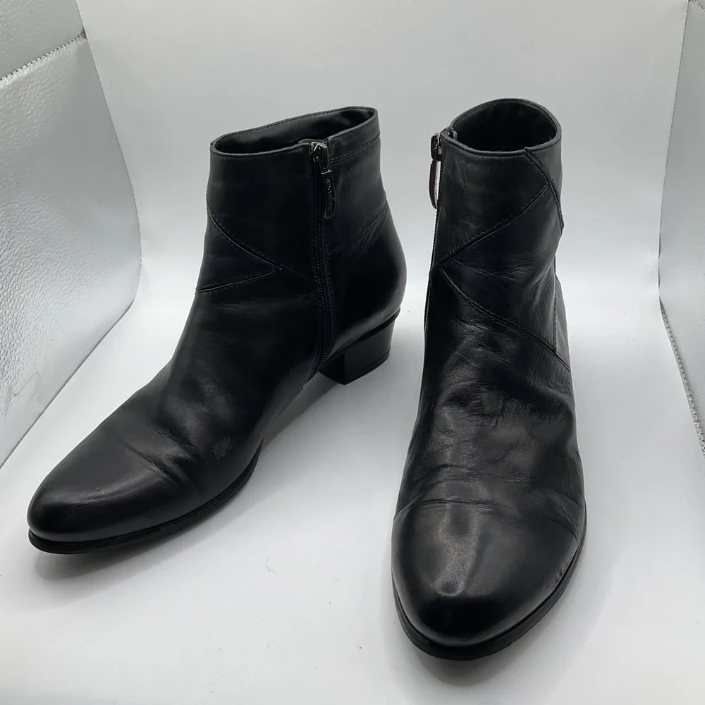 Regarde Le Ciel Stefany 396 Ankle Boots‎ Black Leather Patchwork Sz 40 US 8 $210